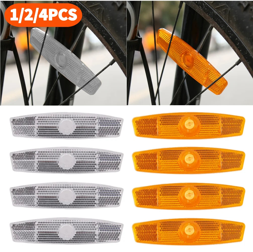 1 4PCS Bike Spoke Reflectors MTB Road Bike Warning Spoke Safety Reflector Lights Bicycle Wheel Rim Lights Cycling Accessories