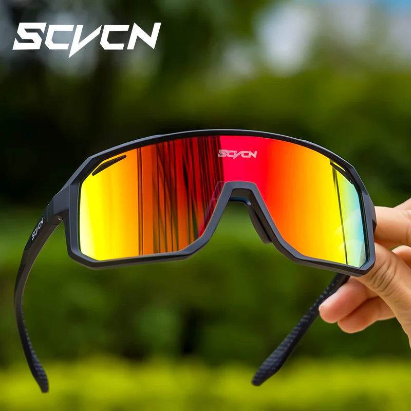 SCVCN Cycling Glasses Bike Sunglasses Men UV400 Eyewear Sports MTB
