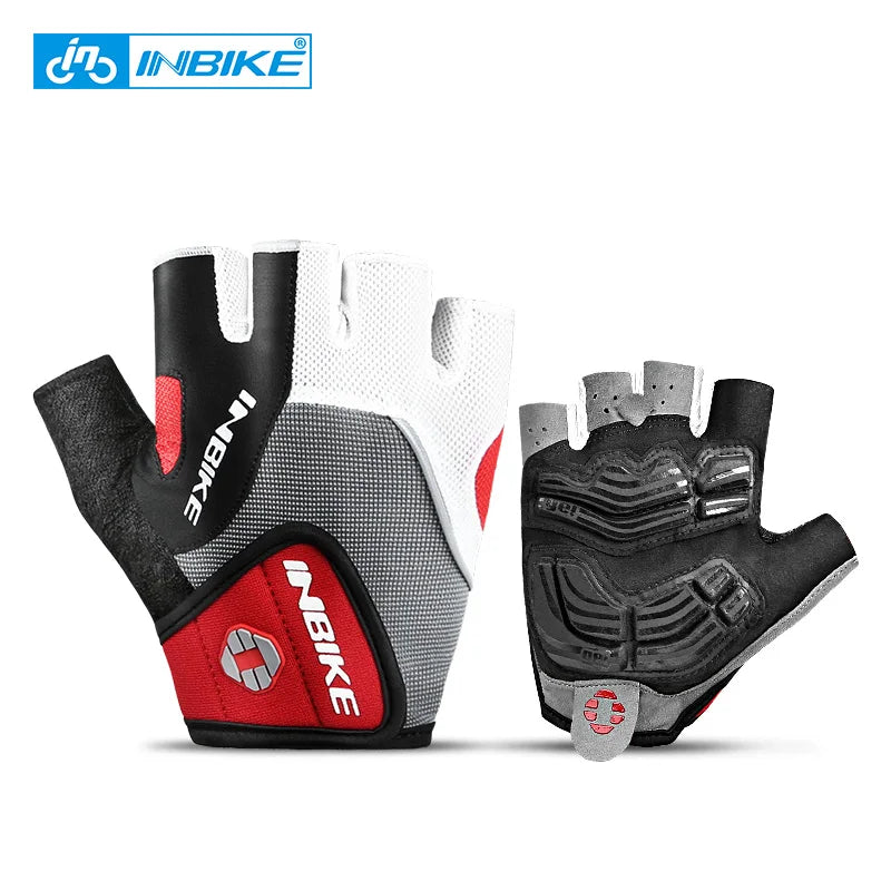 gel padded bicycle gloves INBIKE Half Finger Cycling Gloves GEL Padded Men Women Shockproof Summer MTB Bicycle Gloves Sports Gym Fitness Glove Accessoreis