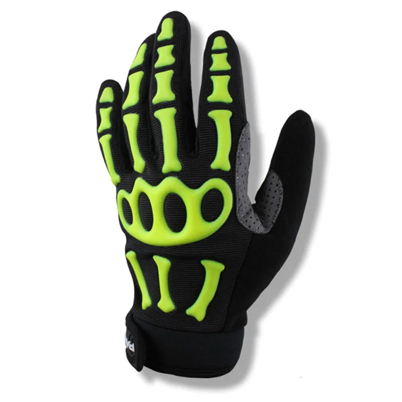 SPAKCT Cycling Gloves Full Finger Skull  Gel Pads Bike Bicycle Gloves Motorcycle Sports Downhill Racing Long Gloves  Unisex