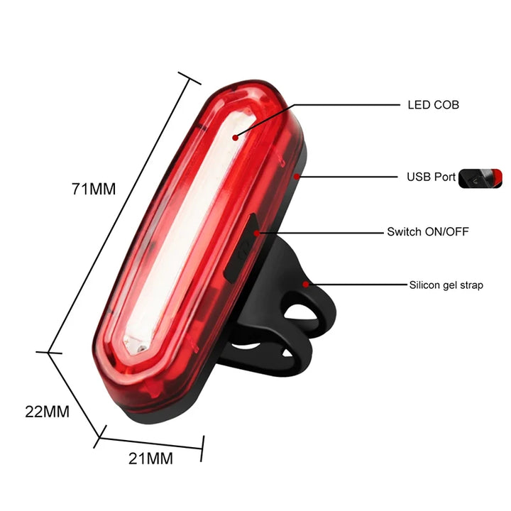 Night Cycling Tail Light Outdoor Highlight USB Charging Mountain Led Warning  Bike Lights Tail Lamp Bicycle Accessories