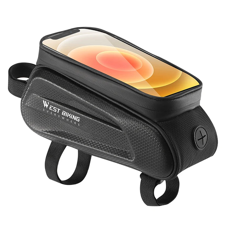 WEST BIKING Bike Bag Front Phone Bicycle Bag For Bicycle Tube Waterproof Touch Screen Saddle Package For 7Inch Bike Accessories