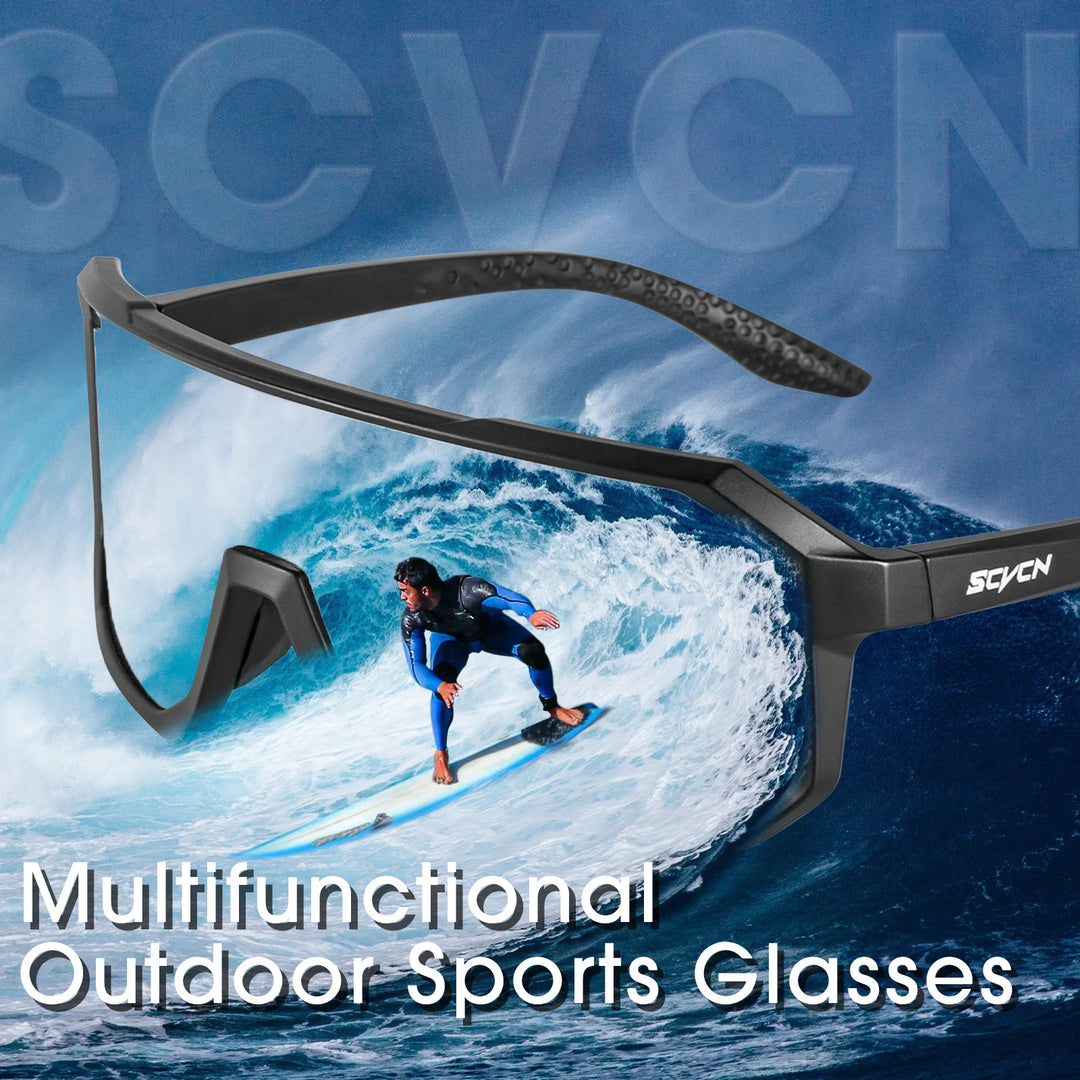 SCVCN Men bicycle Cycling Sunglasses Woman MTB road bike Driving Goggles Outdoor Sports running Glasses UV400 Hiking Eyewear