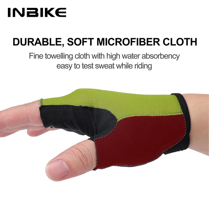 INBIKE Men's Cycling Gloves Half Finger Summer MTB Gloves Shock-absorption Mountain Bike Gym Sports Gloves Cycling Accessories