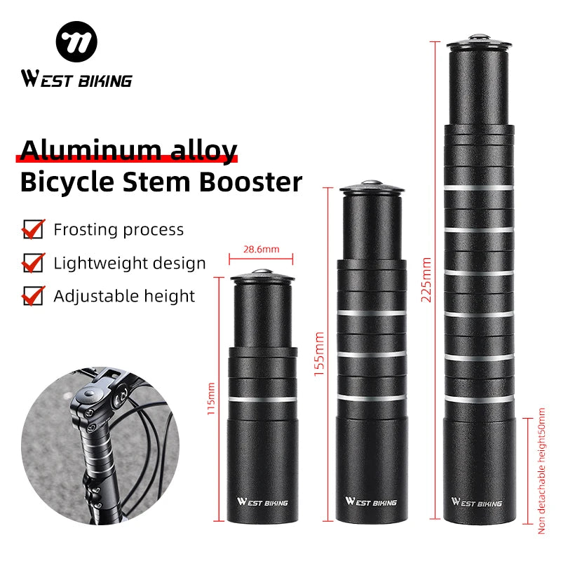 WEST BIKING Bicycle Fork Stem Extender Aluminum Alloy Handlebar