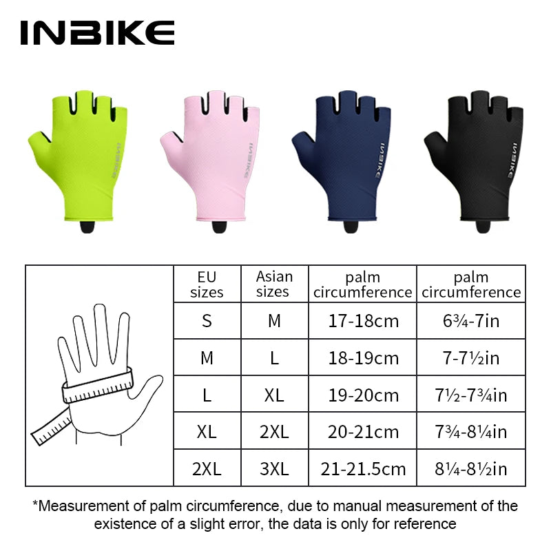 INBIKE Cycling Gloves Half Finger Summer Men Women MTB Gloves Shock-absorption Mountain Bike Sports Gloves Cycling Accessories