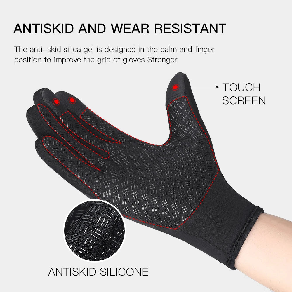 Unisex Sports Touchscreen Winter Thermal Warm Full Finger Gloves For Cycling Bicycle Bike Ski Outdoor Camping Hiking Motorcycle