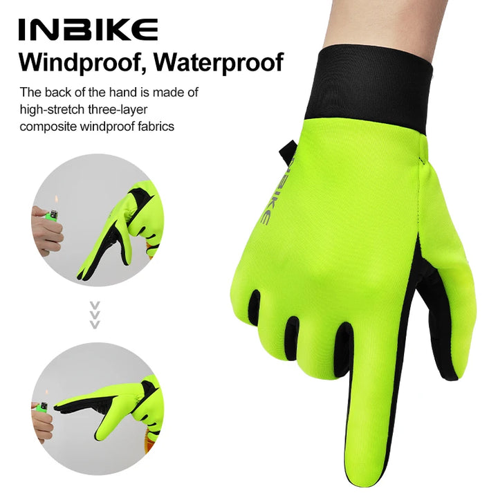 INBIKE Winter Cycling Gloves for Men Women Warm Fleece Biking Glove for Riding Bicycle Gloves Waterproof Touchscreen Accessories