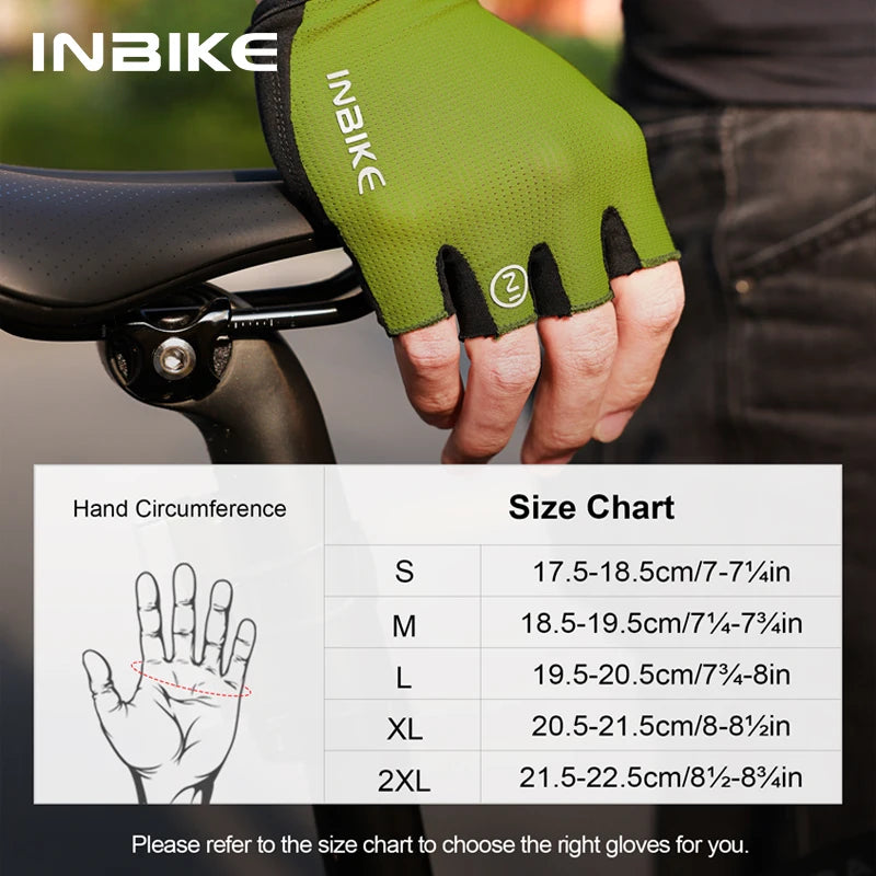 INBIKE Men's Cycling Gloves Half Finger Summer MTB Gloves Shock-absorption Mountain Bike Gym Sports Gloves Cycling Accessories