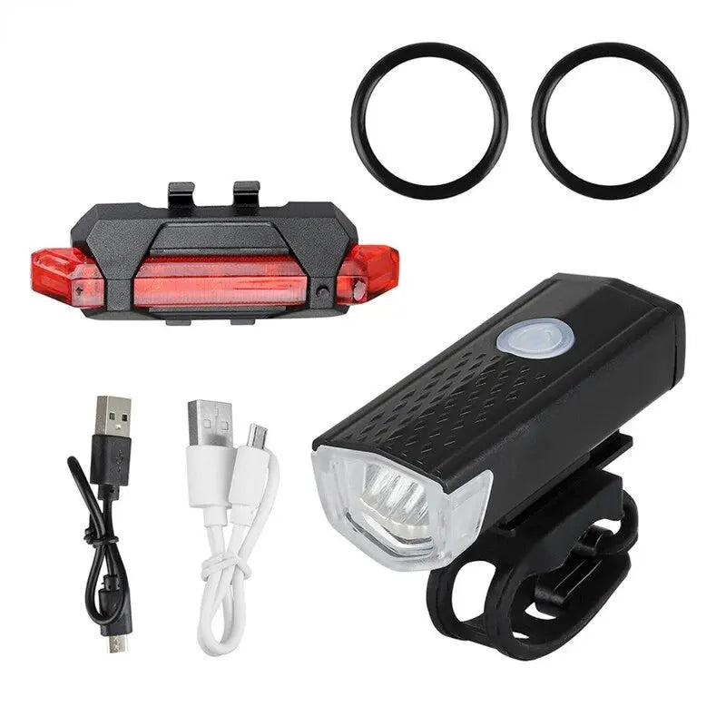 MTB Bike Front Lights USB LED Rechargeable Waterproof Mountain Bike Headlight Bicycle Safety Warning Light Cycling Accessories