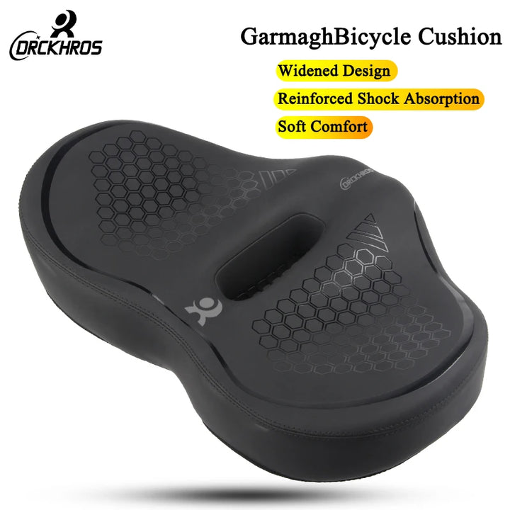 DRCKHROS Comfortable Bicycle Saddle Double Shock Absorption Commuter Cycling Seat High Elastic Widen MTB Road Bike Cushion