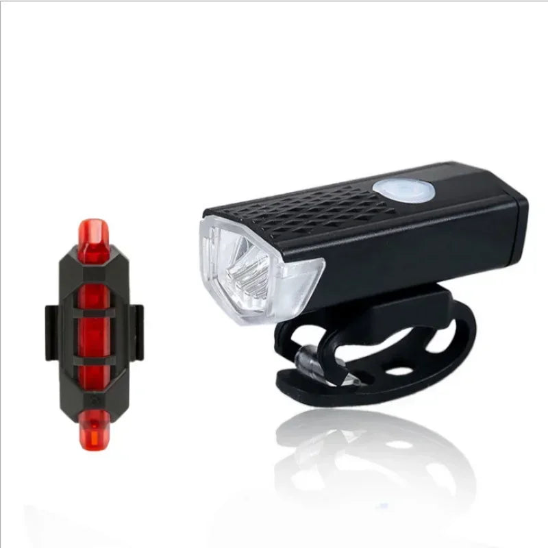 Bike Bicycle Light USB LED Rechargeable Set MTB Road Bike Front Back Headlight Lamp Flashlight Cycling Light Cycling Accessories